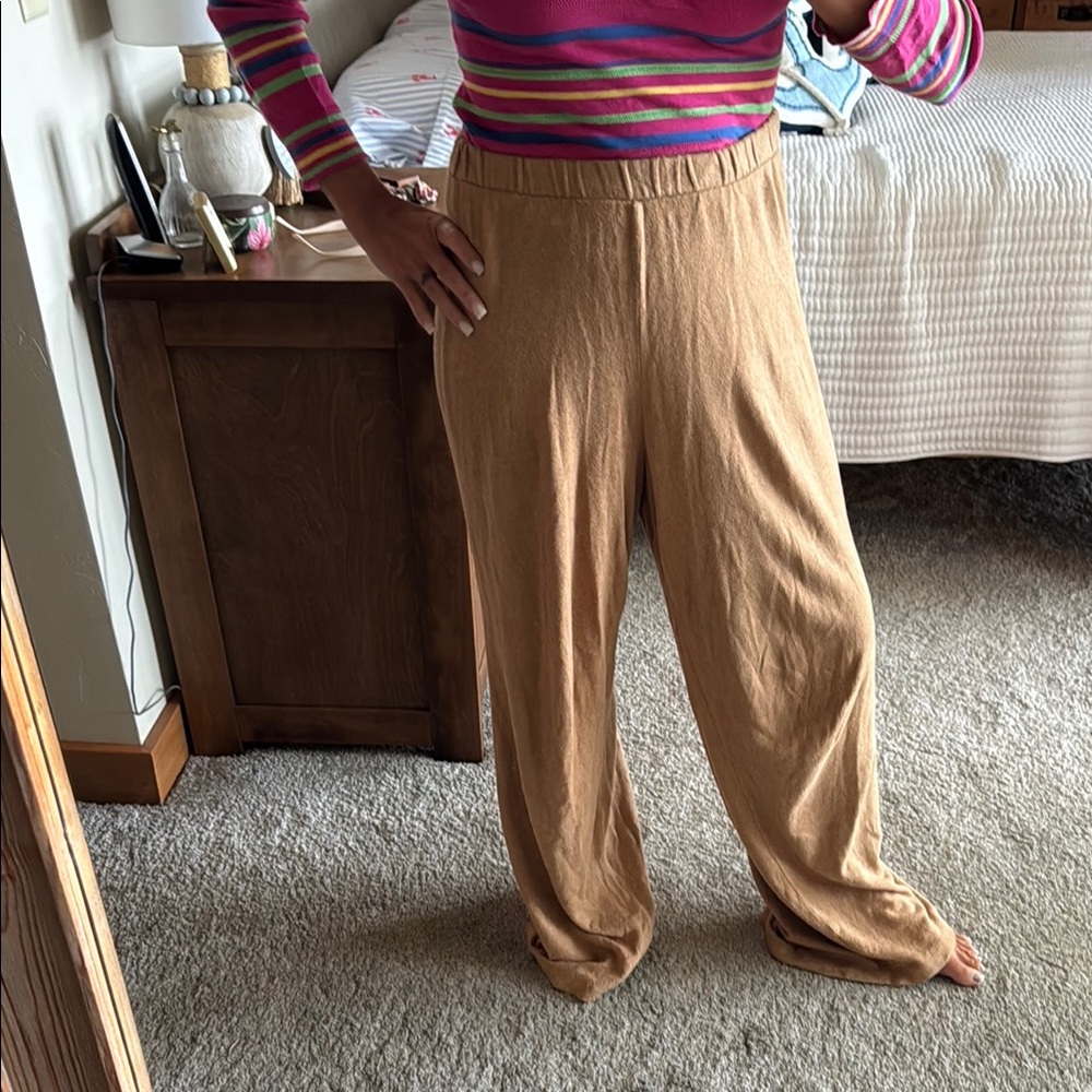 Wide Leg Tan sweater Lounge Pants
